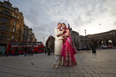 Asian Wedding Photo Shoot from 8 Northunberland to Trafalgar Square London