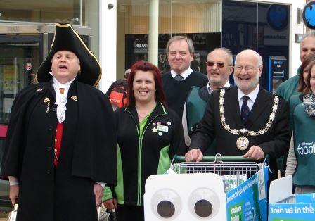 Chelmsford City Cryer supporting Chelmsford Foodbank