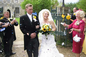 Bride and Bridegroom at an Essex Wedding with Essex Wedding Toastmaster Richard Palmer