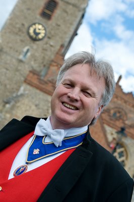 Eassex wedding toastmaster outside St. Mary's Church, Great Baddow Essex