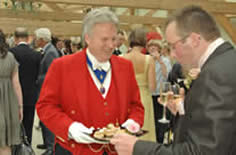 Toastmaster Richard Palmer with bridegroom