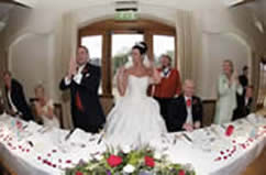 English Toastmaster Richard Palmer at Spains Hall Reception for Wedding