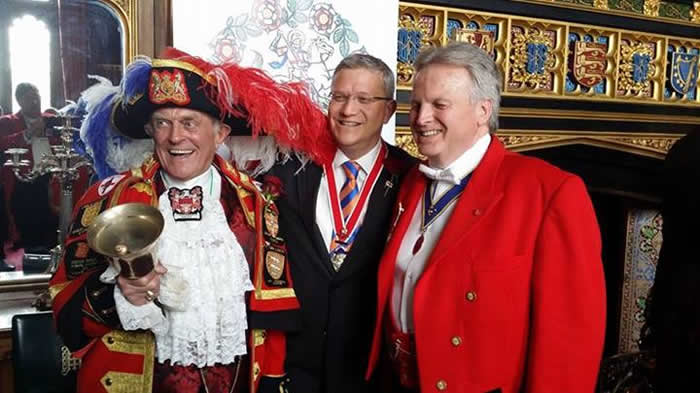 Guess who jumped into this picture. The very flambouyant town crier Tony Appleton