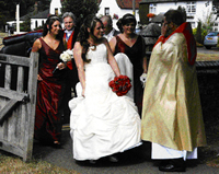 Wedding toastmaster Essex at Church Wedding with the wedding party